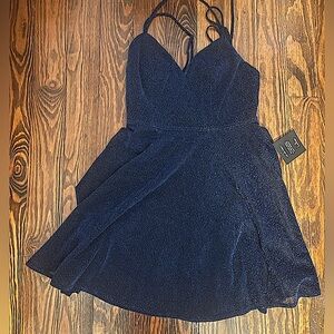 Lulus new Hoco dress with tags sparkly blue colored